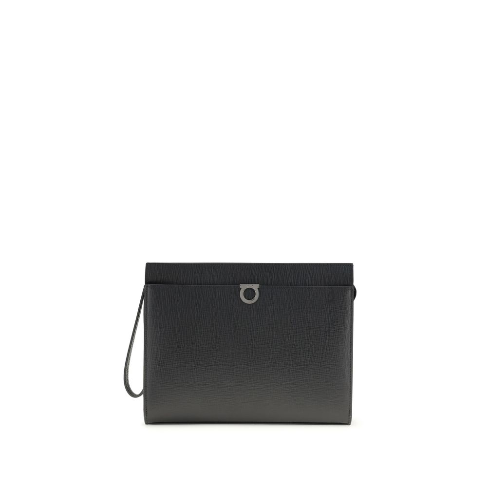 Pochette Ferragamo Gancini noire