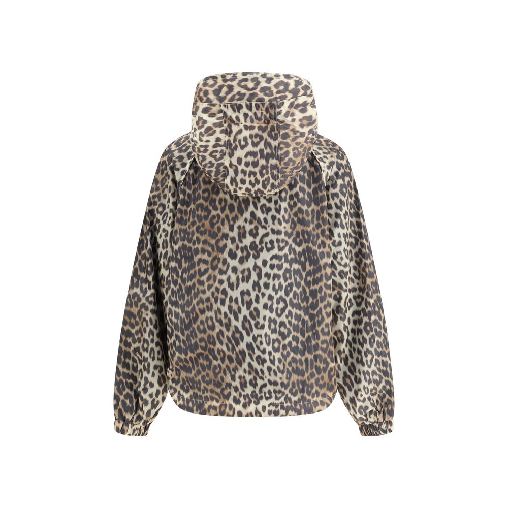Imperméable Ganni motif léopard beige