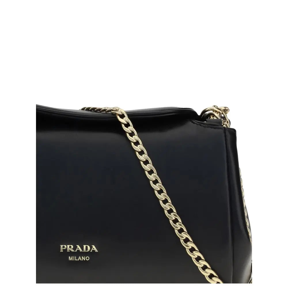 Sac épaule Prada en cuir noir Prada