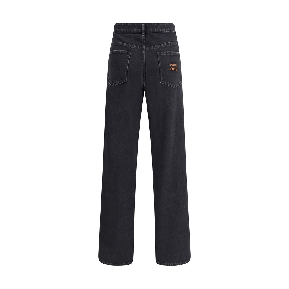 Jean Miu Miu monogramme bleu