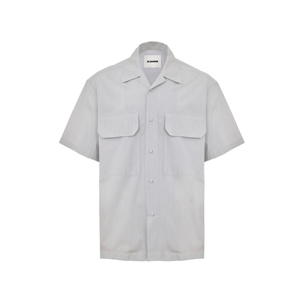 Chemise boxy homme à rayures bleues