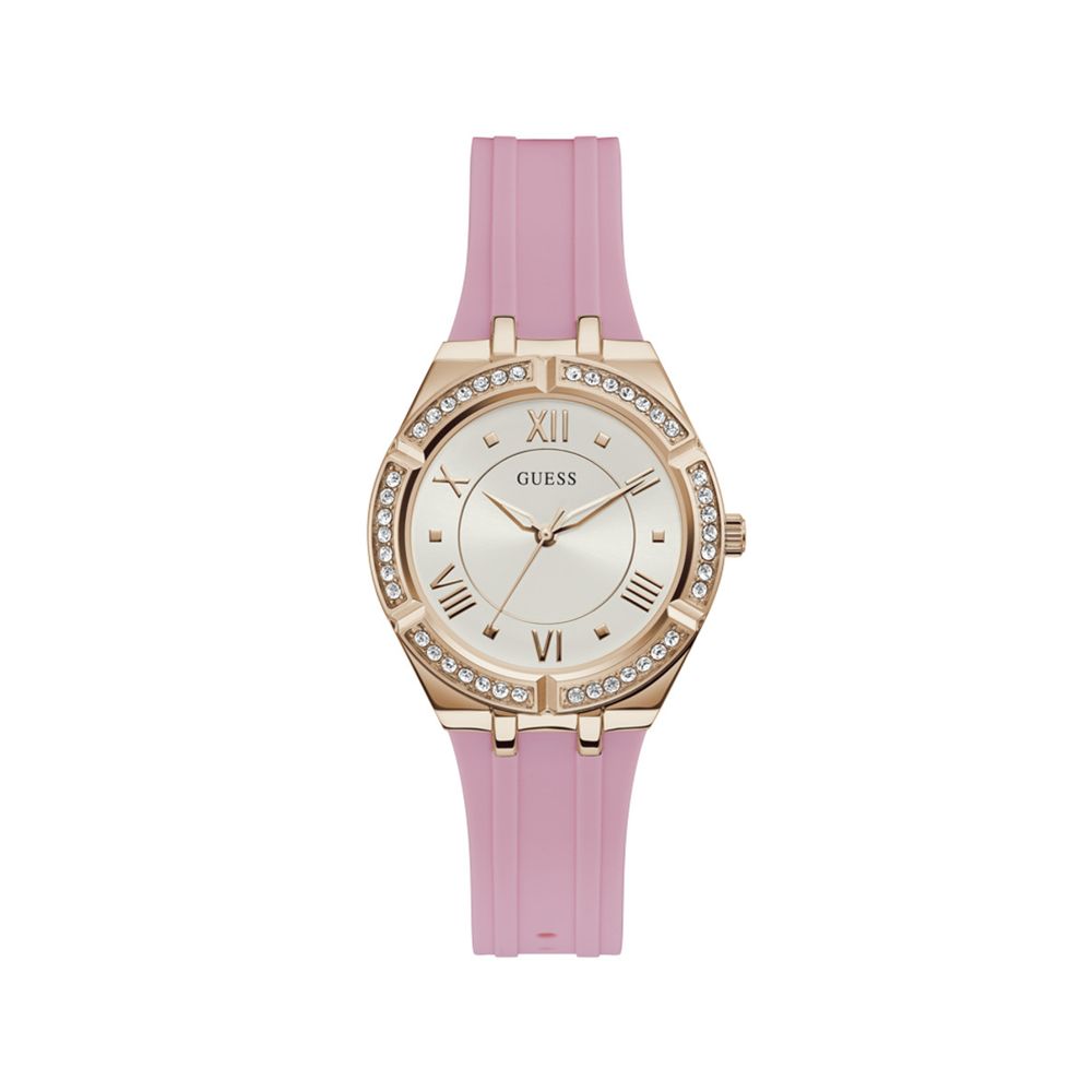 Montre Multicolore en caoutchouc dorée