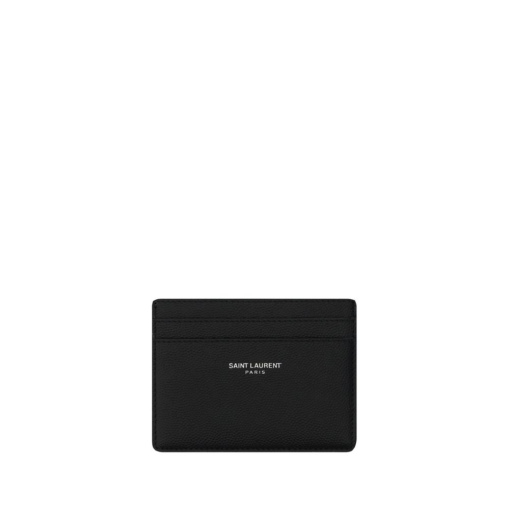 Porte-cartes Saint Laurent Grain De Poudre noir