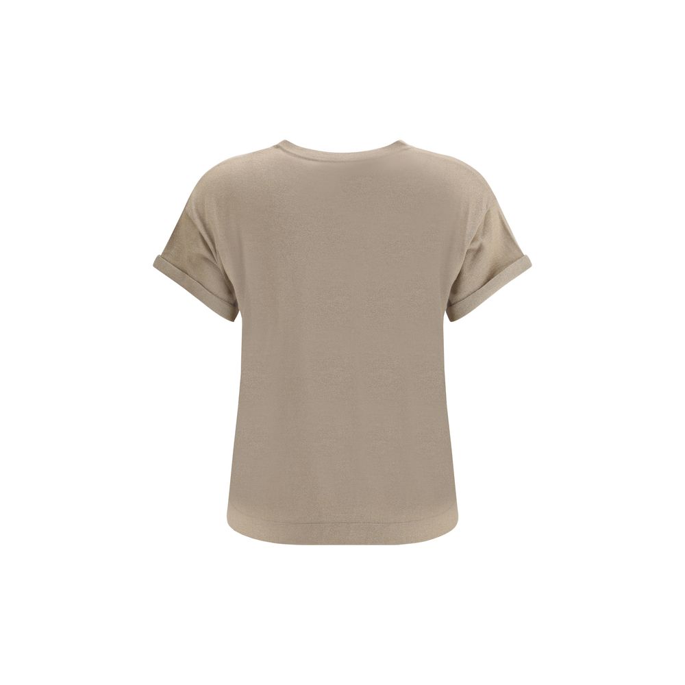 T-shirt Brunello Cucinelli à paillettes monochrome