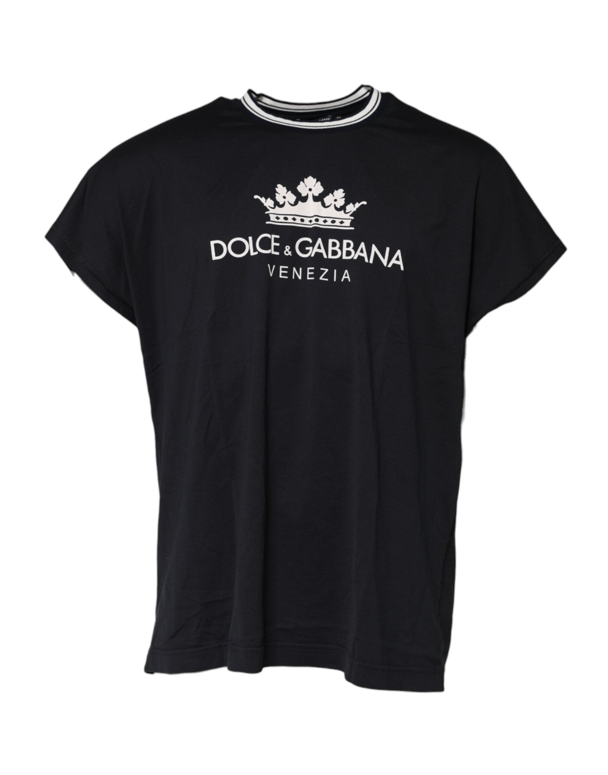 T-shirt Dolce & Gabbana Crew neck bleu foncé