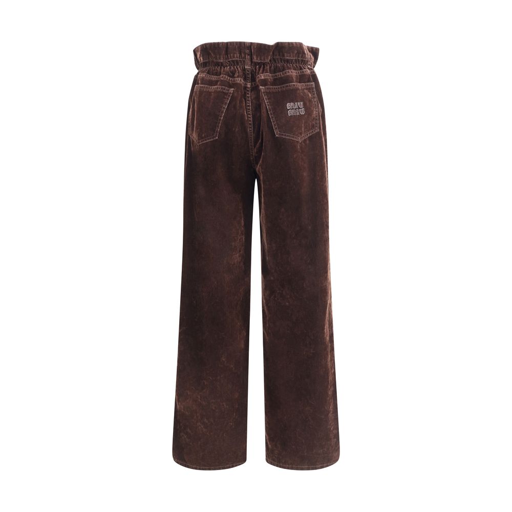 Pantalons Miu Miu en velours noirs