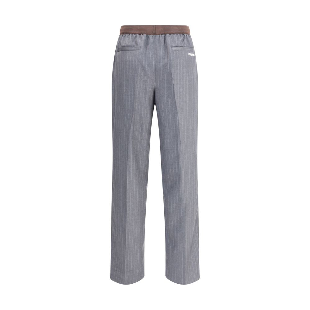 Pantalon Miu Miu rayé noir