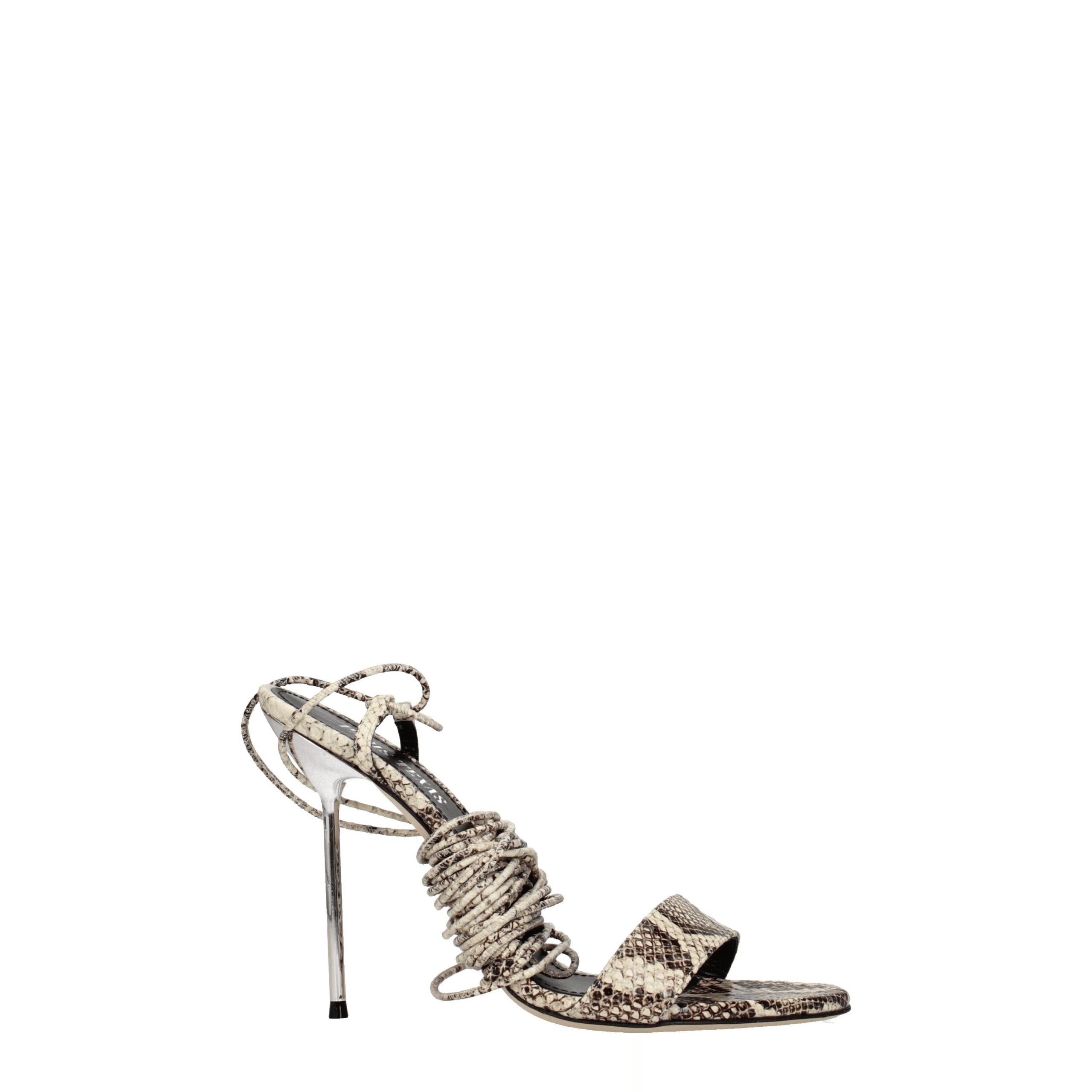 Sandales Paris Texas Python beiges