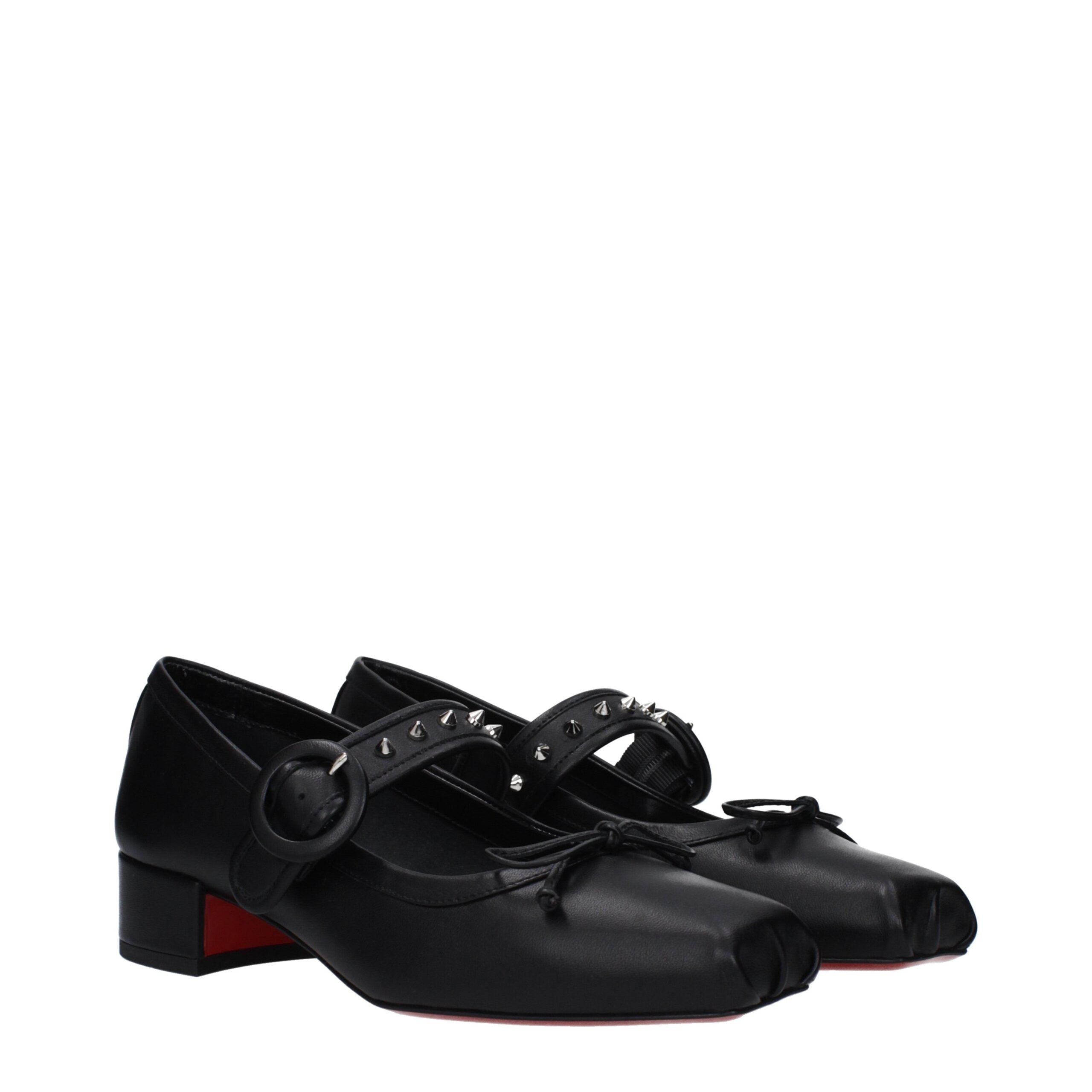 Ballerines Louboutin noires avec studs