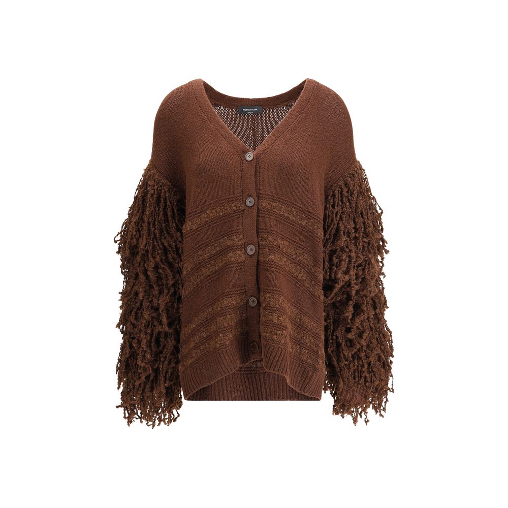 Cardigan Fabiana Filippi à franges beige