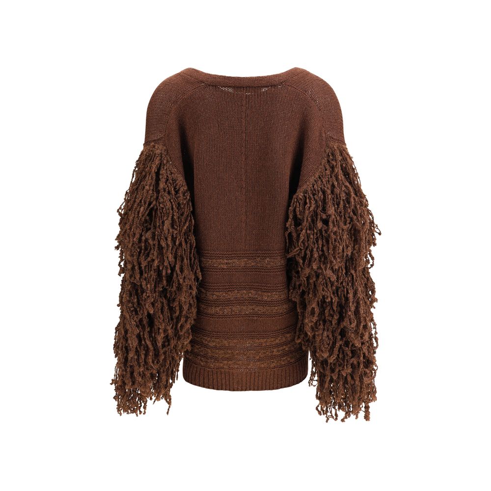 Cardigan Fabiana Filippi à franges beige