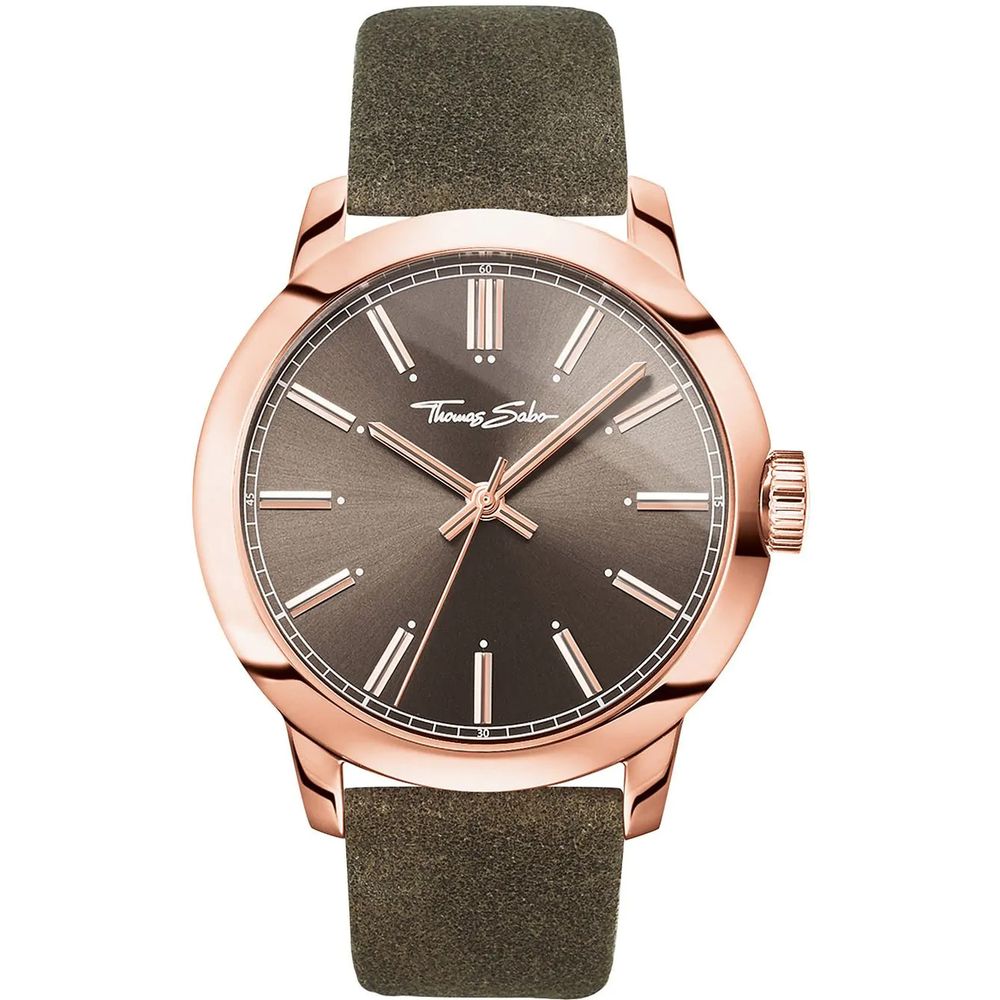 Montre Green Leather analogique marron