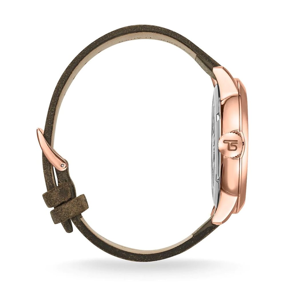 Montre Green Leather analogique marron