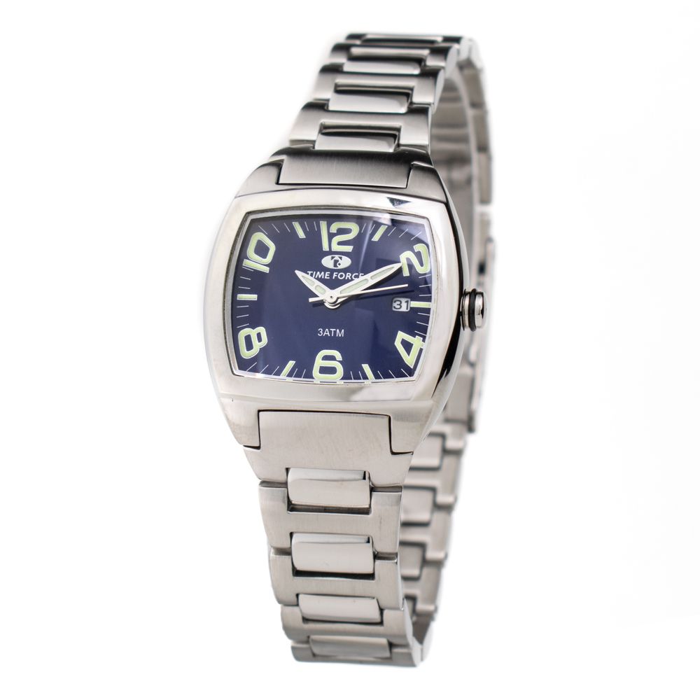Montre acier bleue argentée