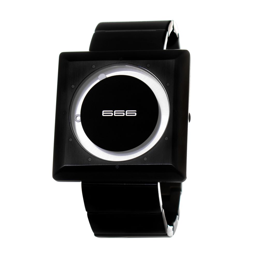 Montre noire en acier inoxydable noire