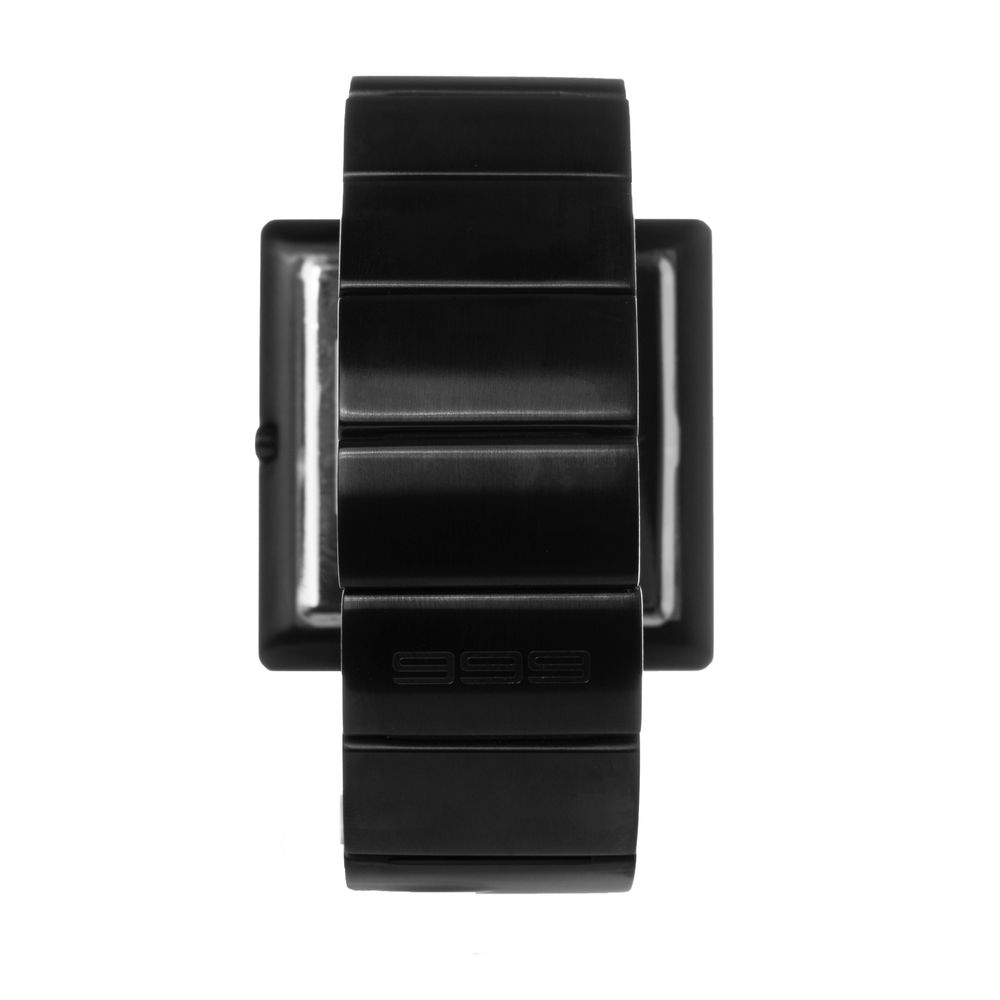 Montre noire en acier inoxydable noire