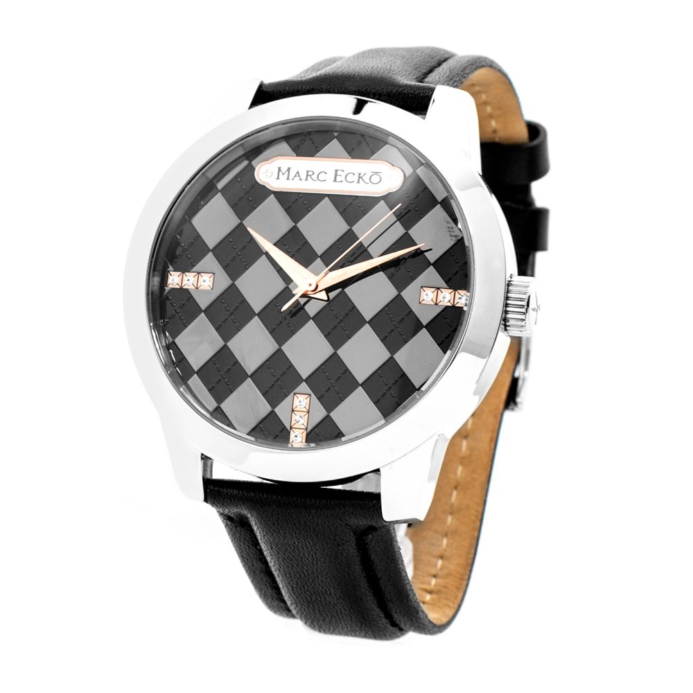 Montre Black Leather Quartz noire