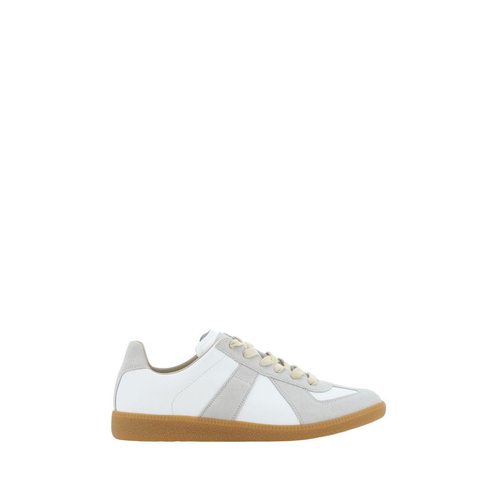 Baskets Margiela à détails en suède blanches