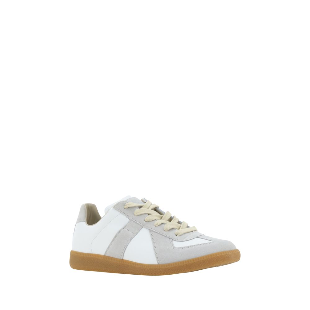 Baskets Margiela à détails en suède blanches