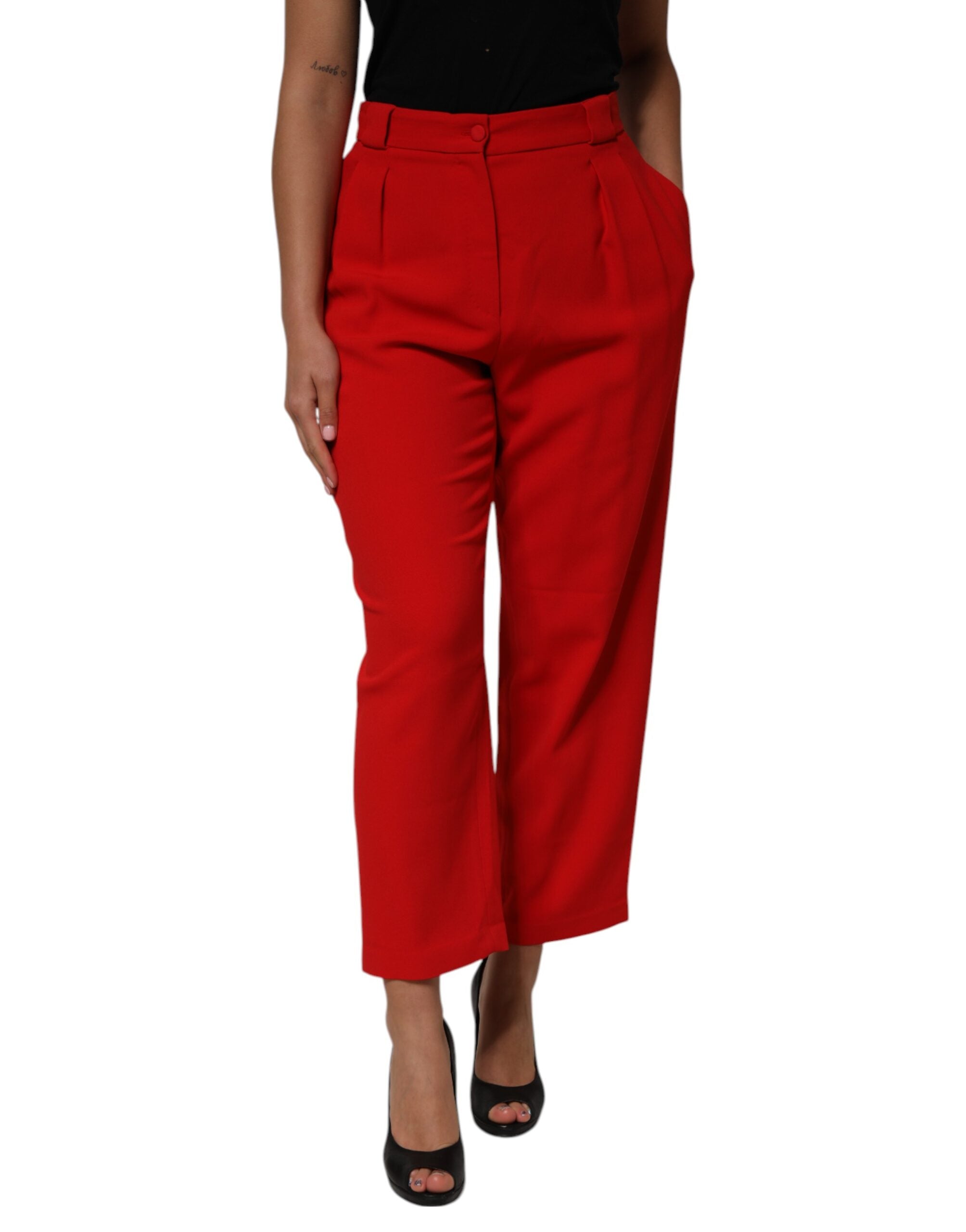 Pantalon DOLCE & GABBANA taille haute rouges