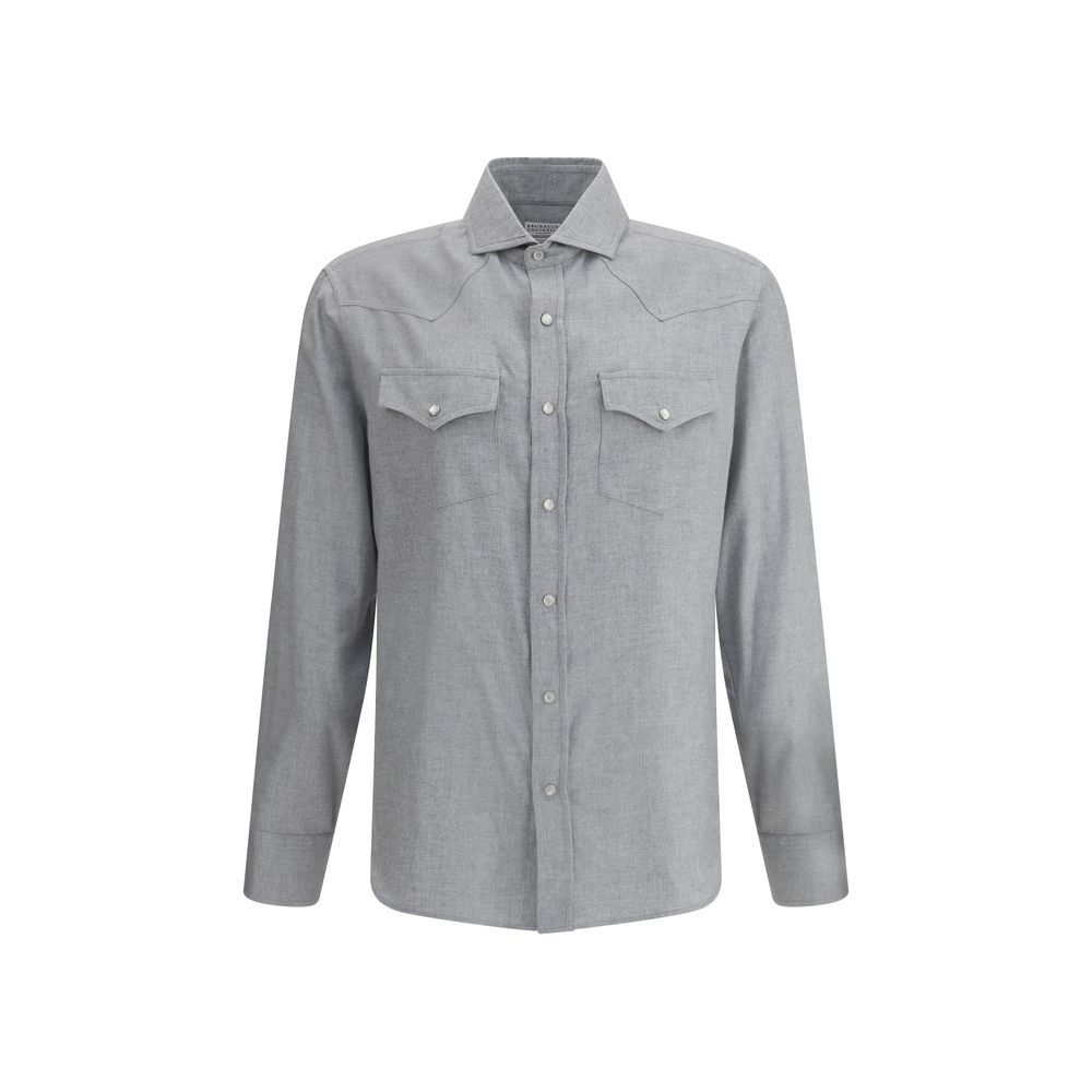 Chemise Brunello Cucinelli à pois noirs