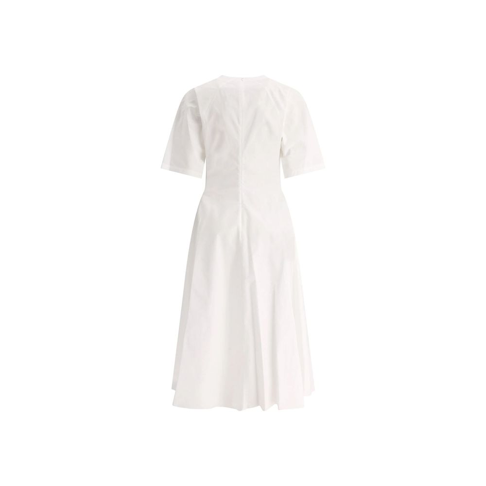 Robe midi Alaïa col V blanche