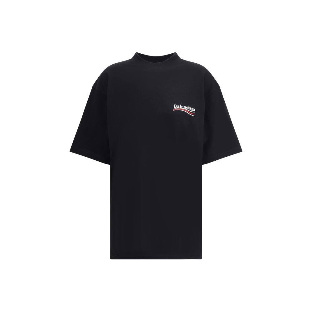T-shirt Balenciaga logo noir