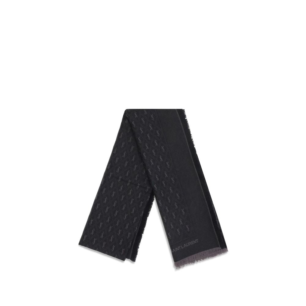 Écharpe Saint Laurent monogramme noire