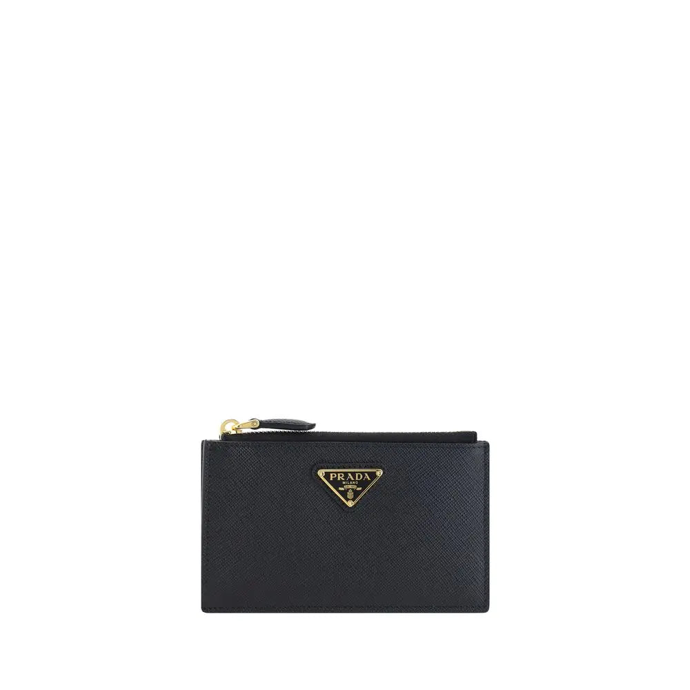 Porte-monnaie Prada en cuir noir Prada