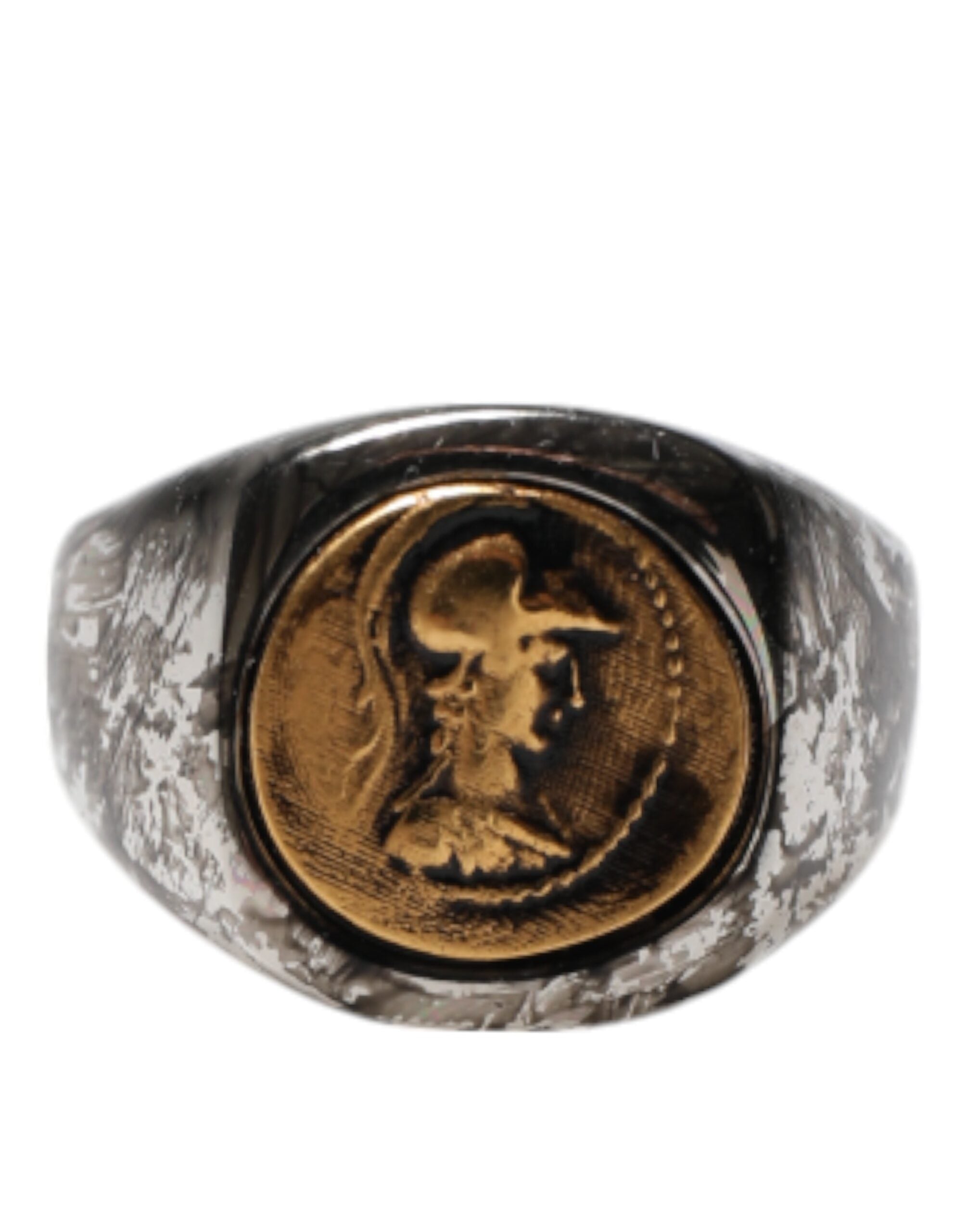 Bague Dolce & Gabbana gravée argentée et dorée