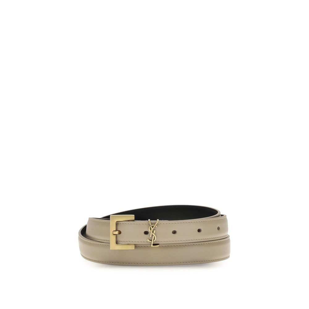 Ceinture Saint Laurent Cassandre beige