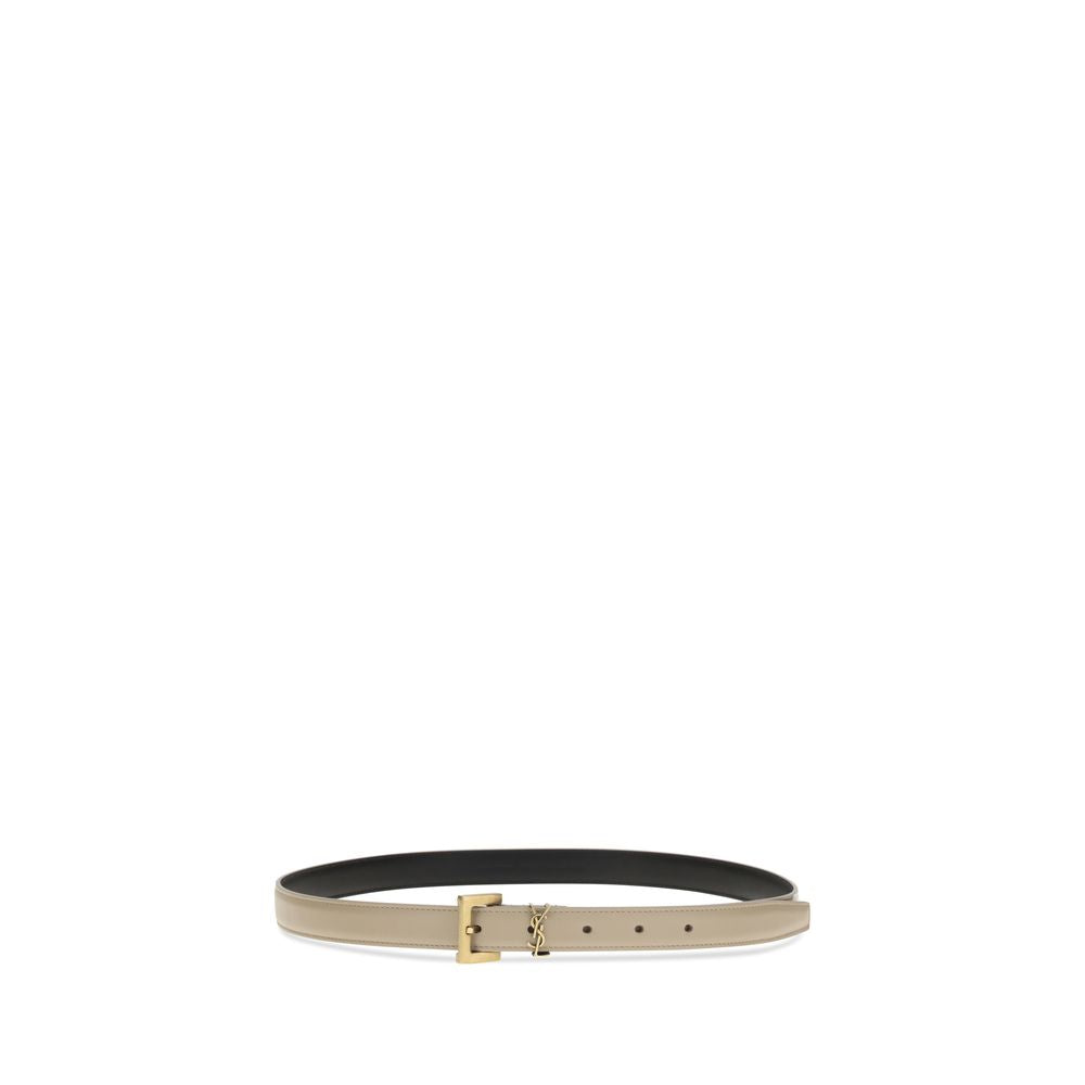 Ceinture Saint Laurent Cassandre beige