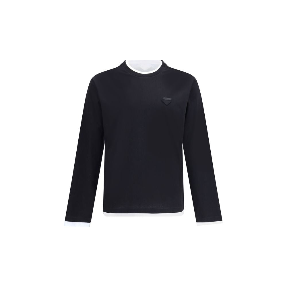T-shirt Prada à manches longues noir