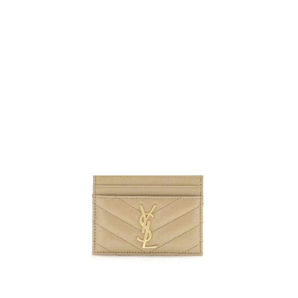 Porte-cartes Saint Laurent en cuir noir Saint Laurent