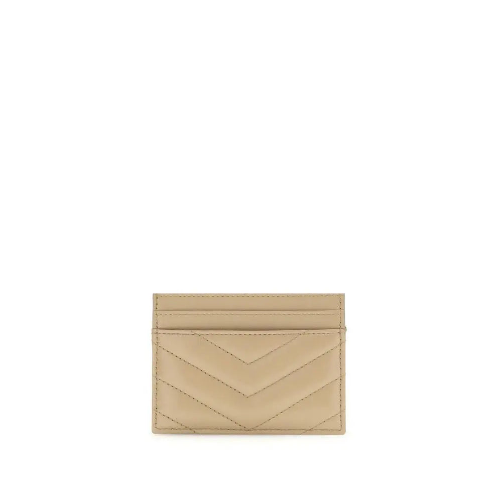 Porte-cartes Saint Laurent en cuir noir Saint Laurent