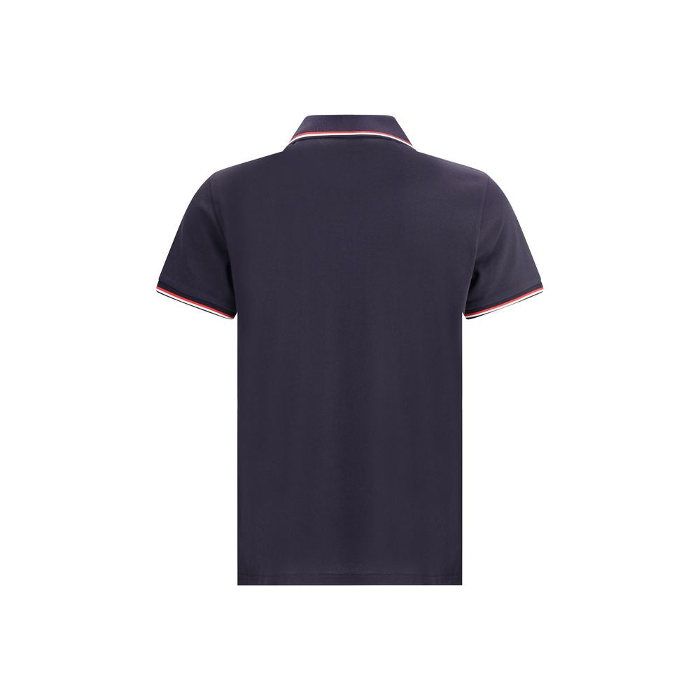 Polo Moncler classique tricolore blanc
