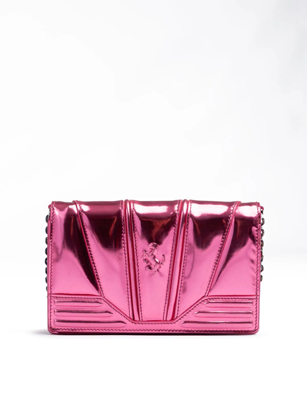 Sac FERRARI Metal Pink GT cuir rose Ferrari