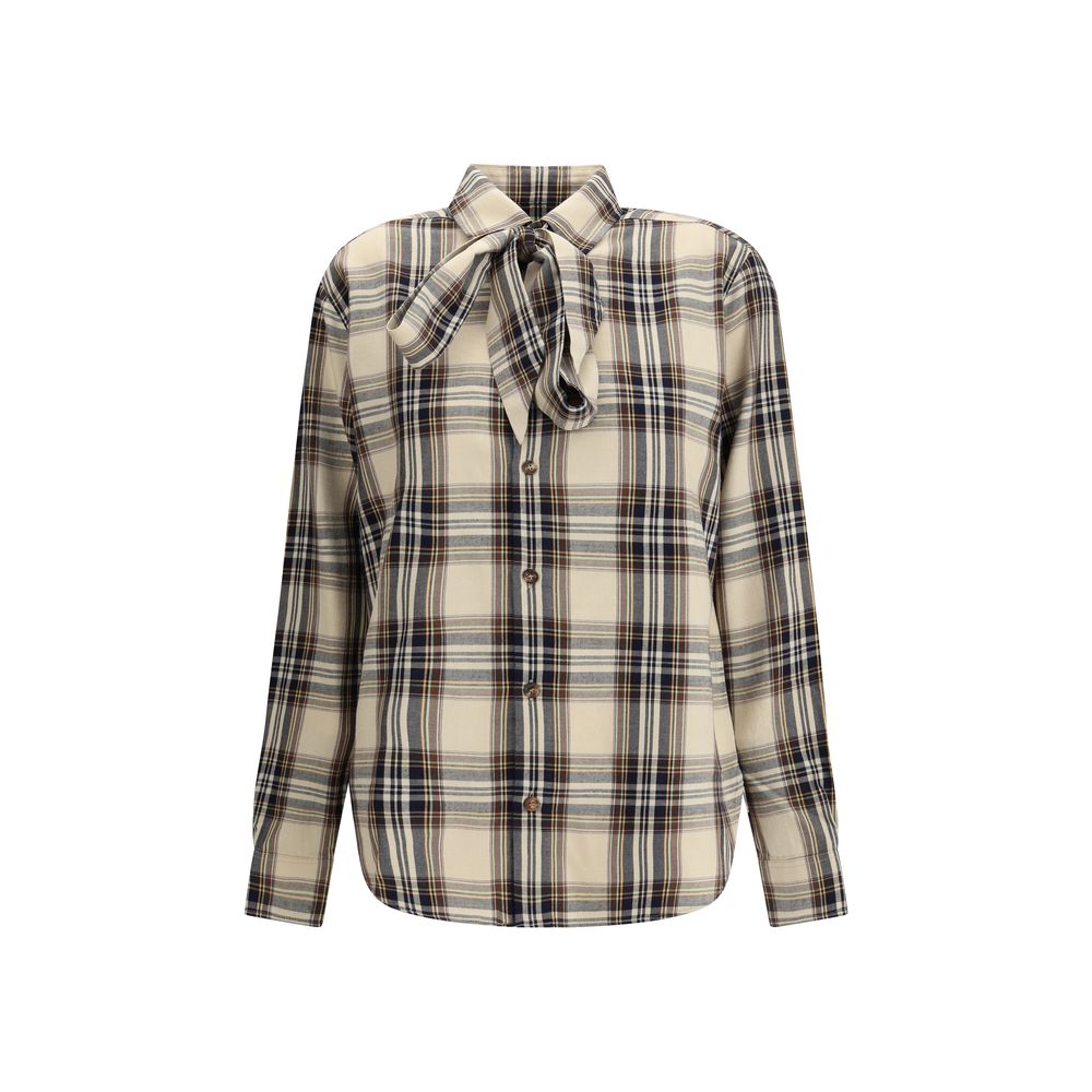 Chemise Saint Laurent Tartan lavallière bleu
