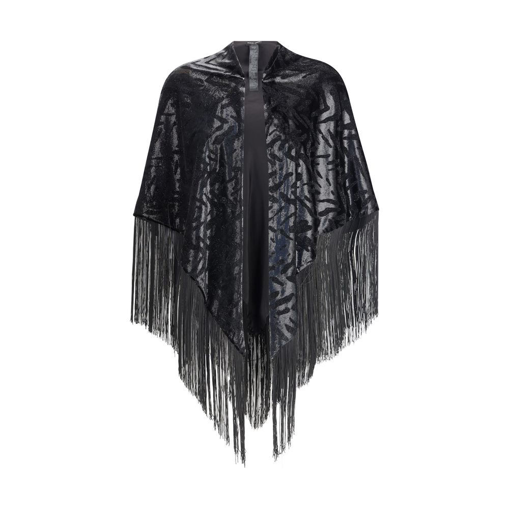 Châle Giorgio Armani à franges argentées
