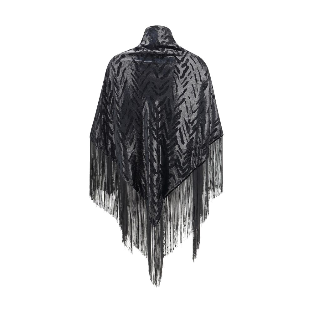 Châle Giorgio Armani à franges argentées
