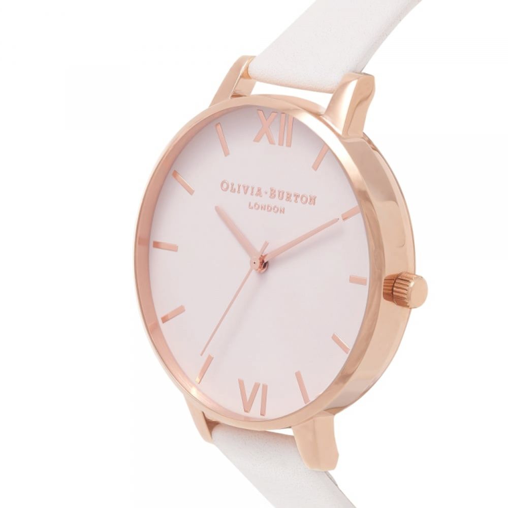 Montre quartz rose blanches
