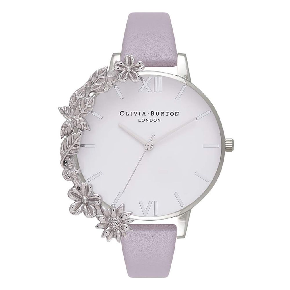 Montre Quartz Violet À Cuir Synthétique