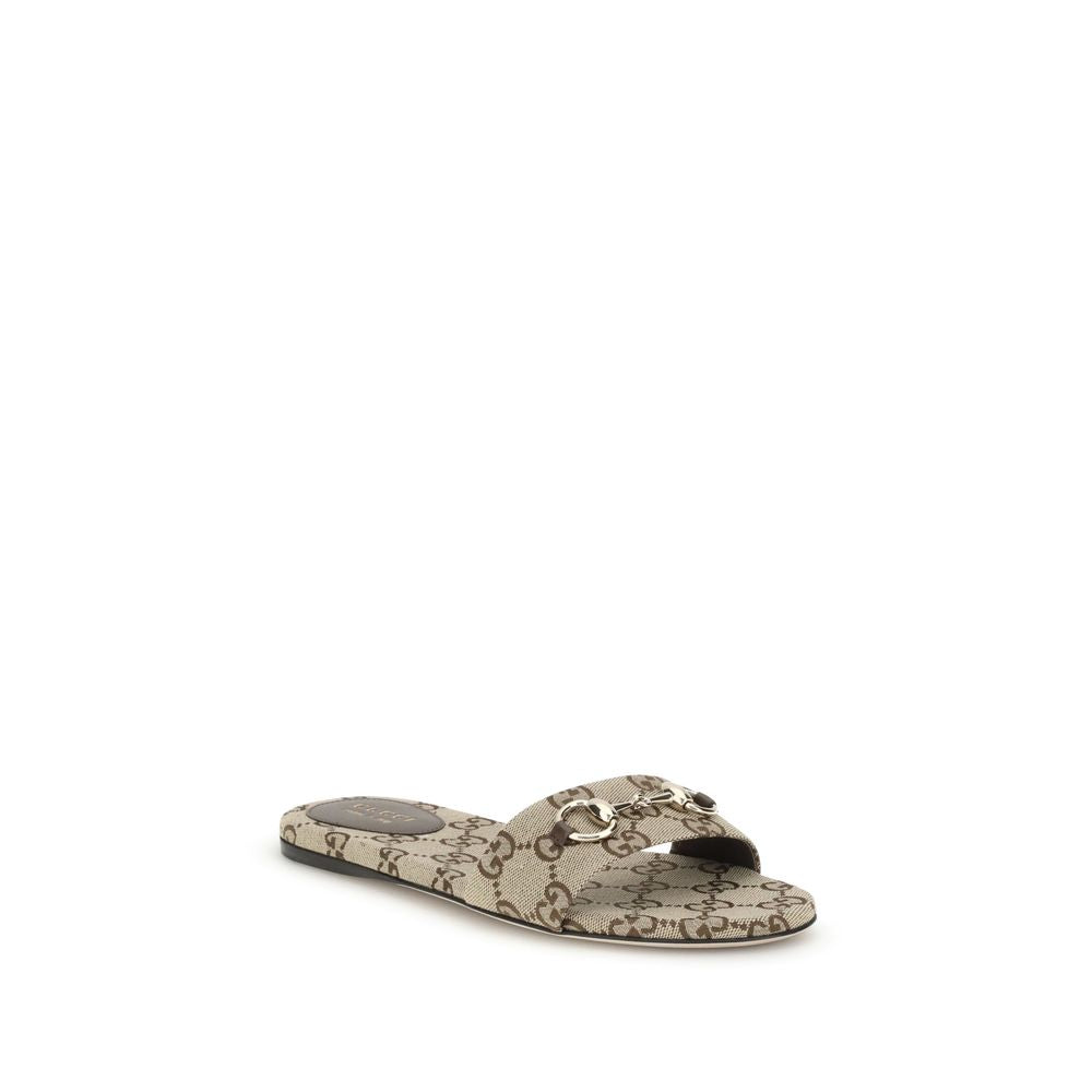 Slippers Gucci GG canvas marron