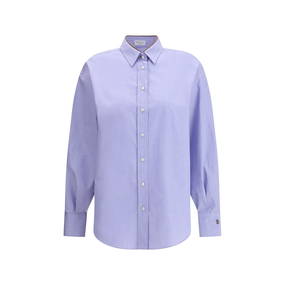 Chemise Brunello Cucinelli asymétrique blanche