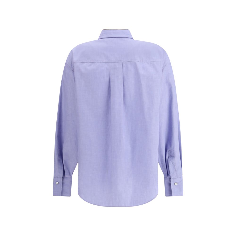 Chemise Brunello Cucinelli asymétrique blanche