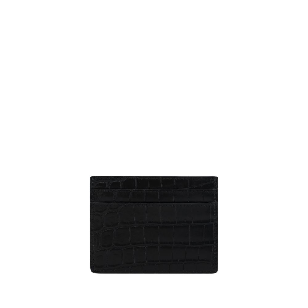 Porte-cartes Saint Laurent effet animal noir