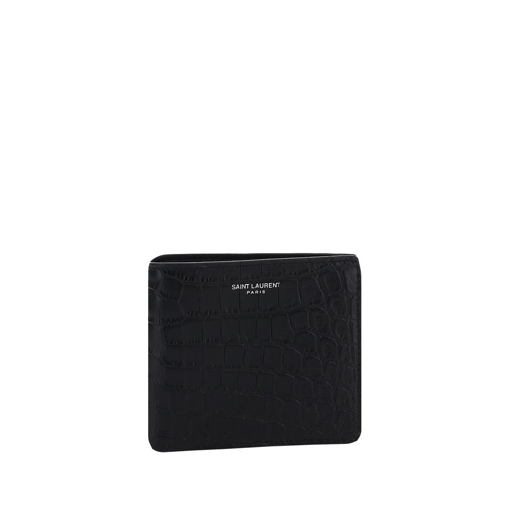 Portefeuille Saint Laurent cuir noir