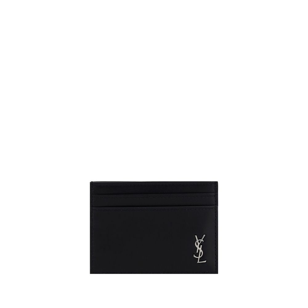 Porte-cartes Saint Laurent cuir noir