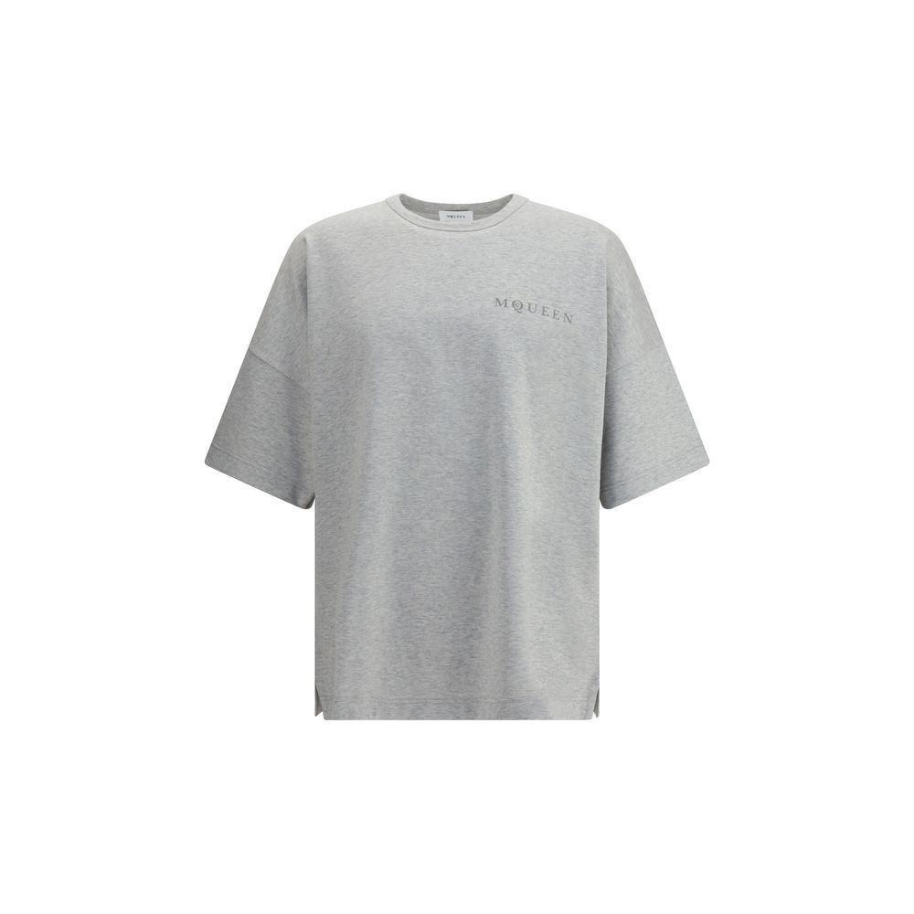T-shirt Alexander McQueen col rond gris mélange