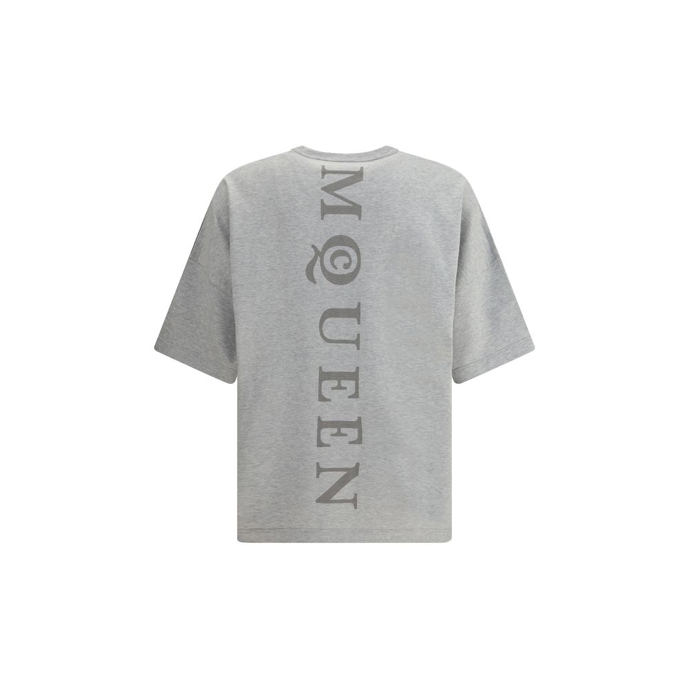 T-shirt Alexander McQueen col rond gris mélange